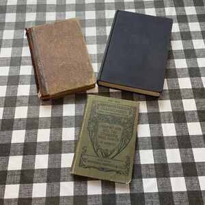 Lot Of 3 Antique Books 1870-1908 Very Cool Stack Black Navy Green